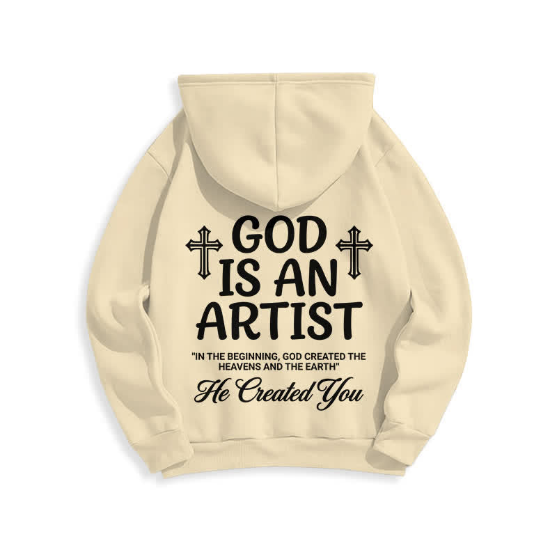 Christianartworkshop God Is An Artist Black Streetwear Pullover Hoodie - image 13