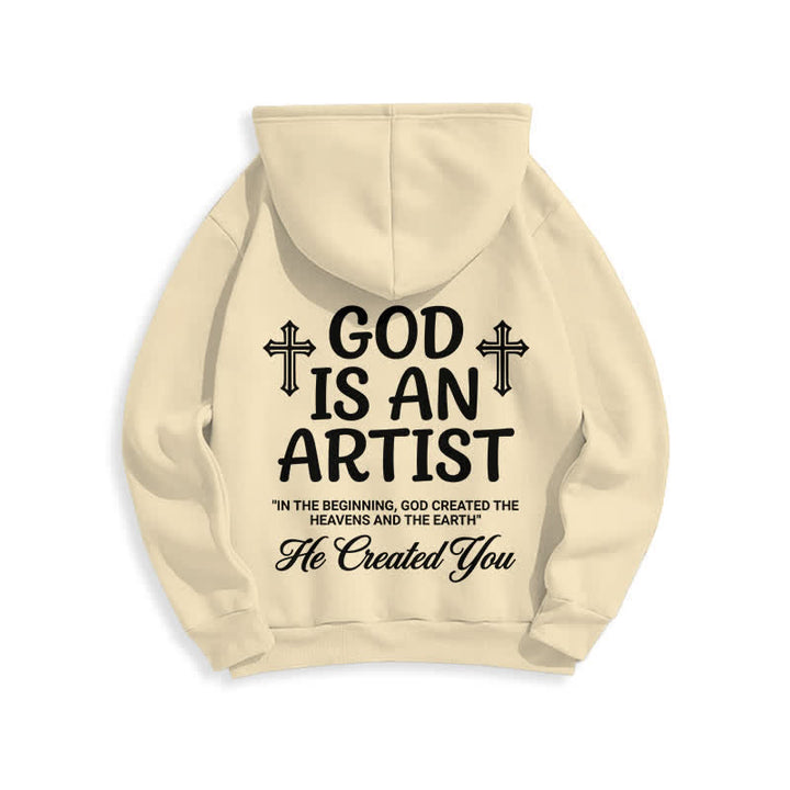 Christianartworkshop God Is An Artist Black Streetwear Pullover Hoodie - image 13
