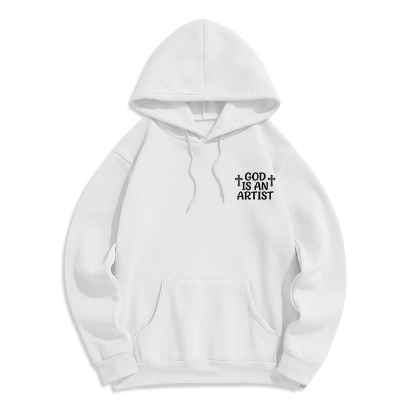 Christianartworkshop God Is An Artist Black Streetwear Pullover Hoodie - image 5