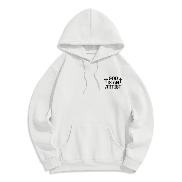 Christianartworkshop God Is An Artist Black Streetwear Pullover Hoodie - image 5