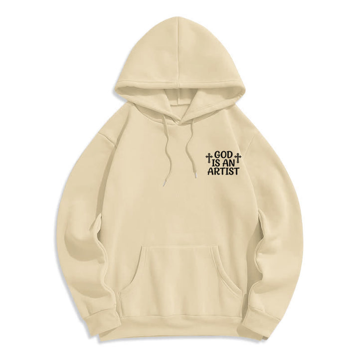 Christianartworkshop God Is An Artist Black Streetwear Pullover Hoodie - image 14