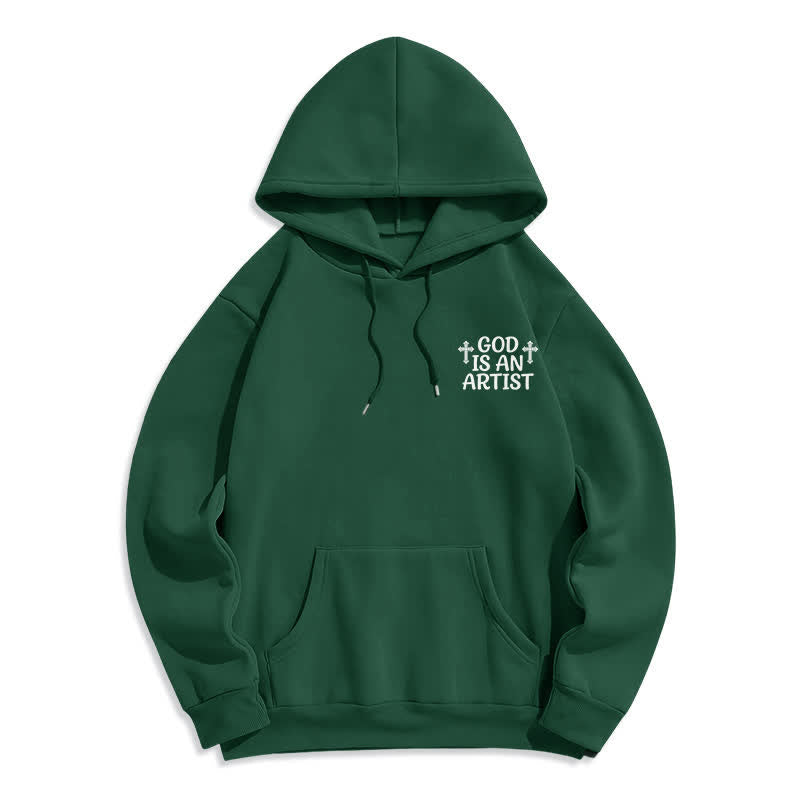Christianartworkshop God Is An Artist Black Streetwear Pullover Hoodie - image 11