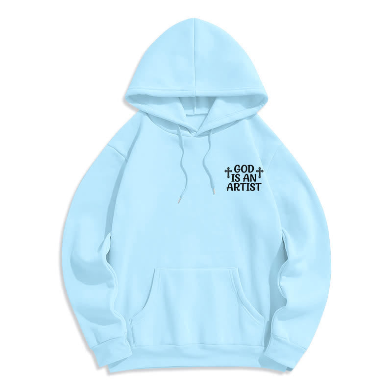 Christianartworkshop God Is An Artist Black Streetwear Pullover Hoodie - image 23