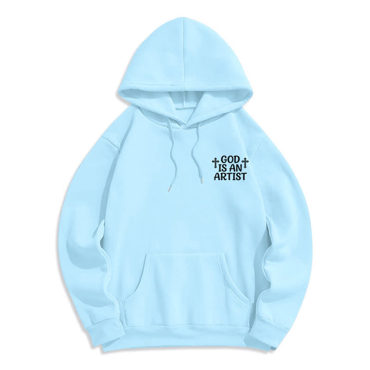 Christianartworkshop God Is An Artist Black Streetwear Pullover Hoodie - image 23