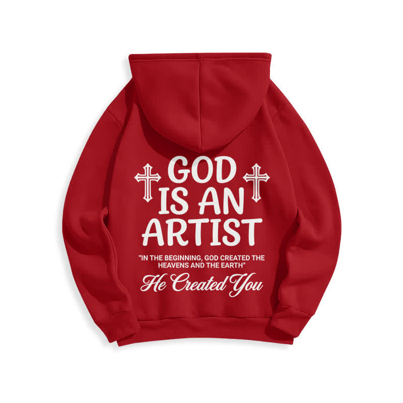 Christianartworkshop God Is An Artist Black Streetwear Pullover Hoodie - image 16