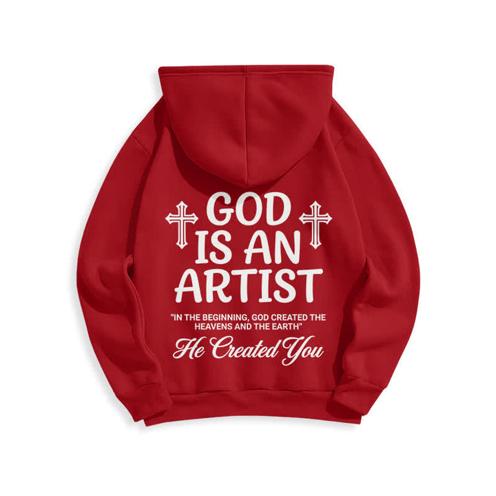 Christianartworkshop God Is An Artist Black Streetwear Pullover Hoodie - image 16