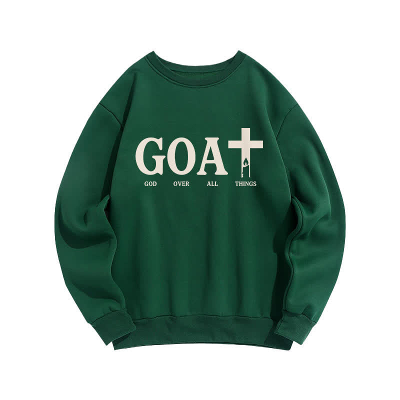 Christianartworkshop GOAT God Over All Things Crewneck Sweatshirt - Green - 2XL - image 5