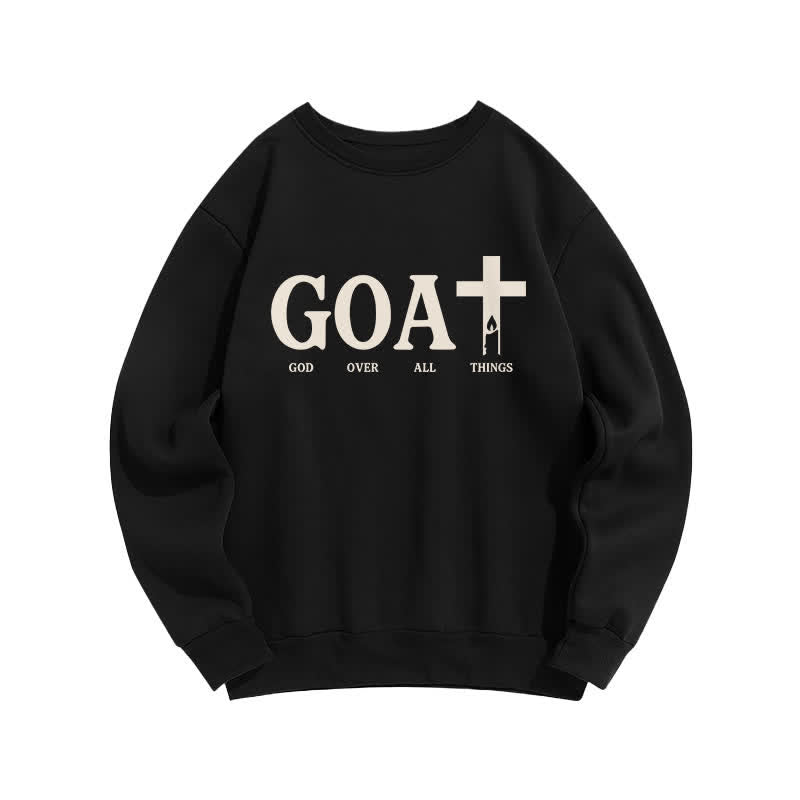 Christianartworkshop GOAT God Over All Things Crewneck Sweatshirt - Black - 2XL - image 2