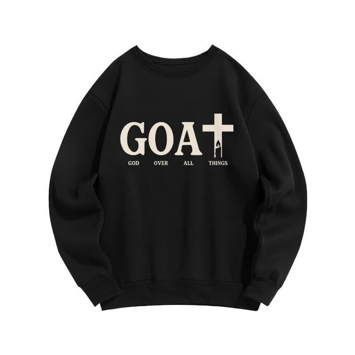 Christianartworkshop GOAT God Over All Things Crewneck Sweatshirt - Black - 2XL - image 2