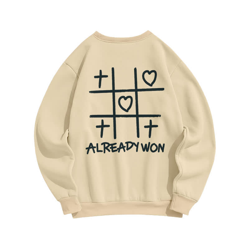 Christianartworkshop Already Won Cross Heart Graphic Black Crewneck Sweatshirt - image 7