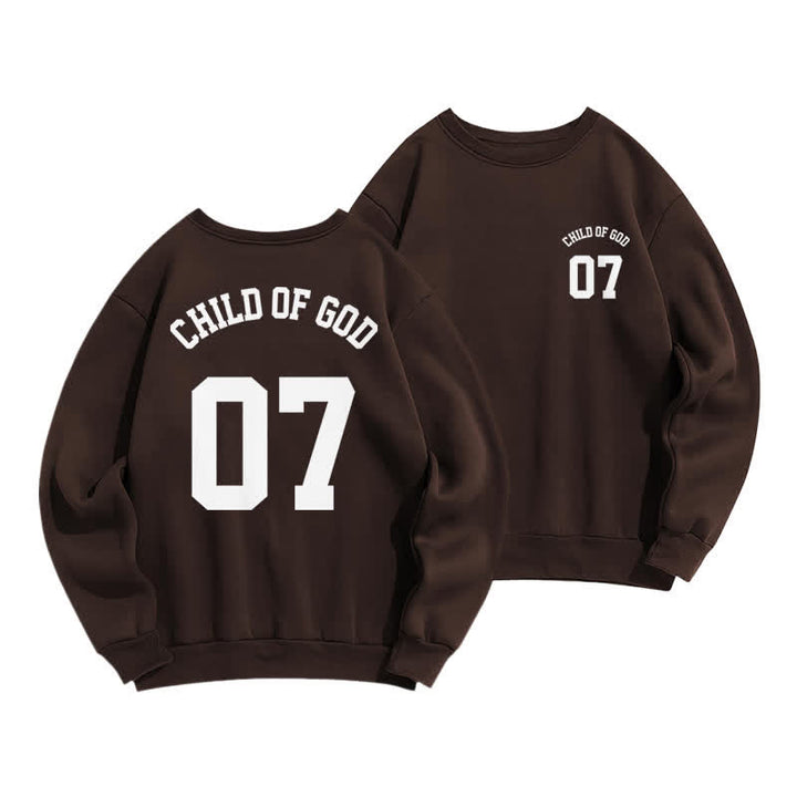 Christianartworkshop Child Of God 07 Oversized Crewneck Fleece Sweatshirt - Coffee - 2XL - image 15