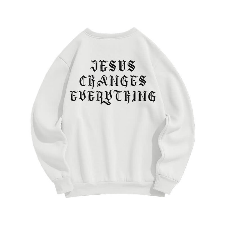Christianartworkshop Jesus Changes Everything Gothic Back Print Sweatshirt - image 4