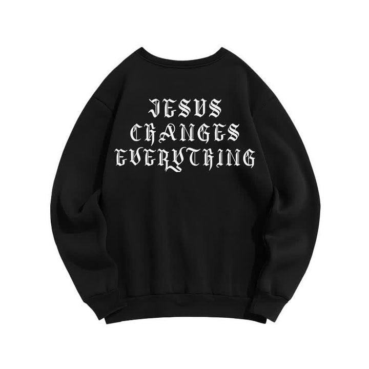 Christianartworkshop Jesus Changes Everything Gothic Back Print Sweatshirt - image 7