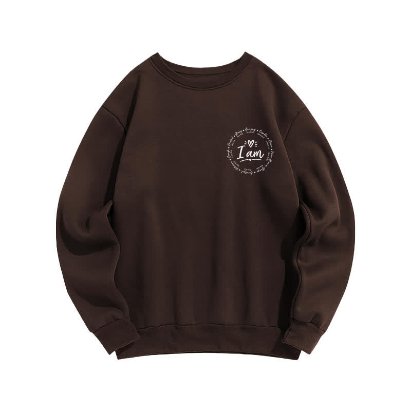 Christianartworkshop I Am Heart Circle Back Print Fleece Sweatshirt - image 2