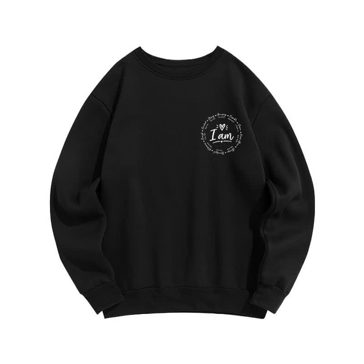 Christianartworkshop I Am Heart Circle Back Print Fleece Sweatshirt - image 11