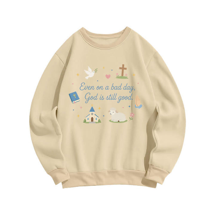Christianartworkshop God Is Still Good Cozy Crewneck Graphic Sweatshirt - Apricot - 2XL - image 0