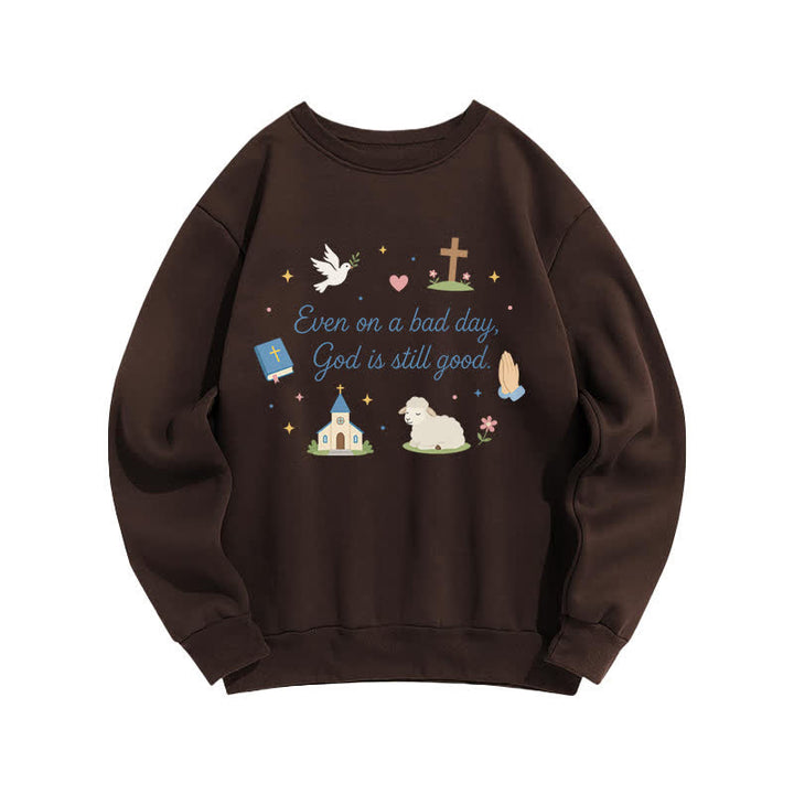 Christianartworkshop God Is Still Good Cozy Crewneck Graphic Sweatshirt - Coffee - 2XL - image 4
