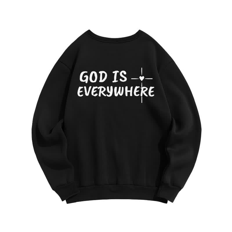 Christianartworkshop God Is Everywhere Oversized Fleece Lined Crewneck Sweatshirt - image 7