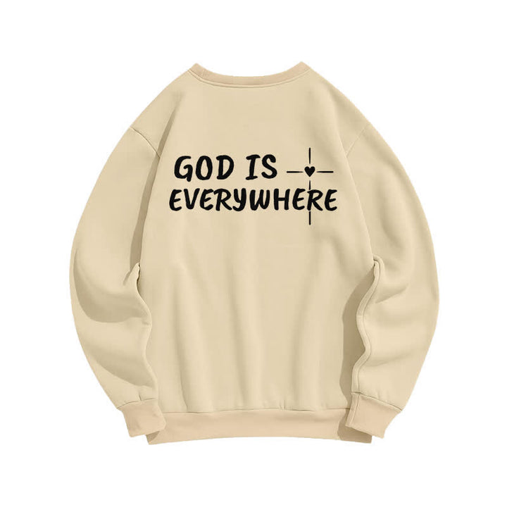 Christianartworkshop God Is Everywhere Oversized Fleece Lined Crewneck Sweatshirt - image 4