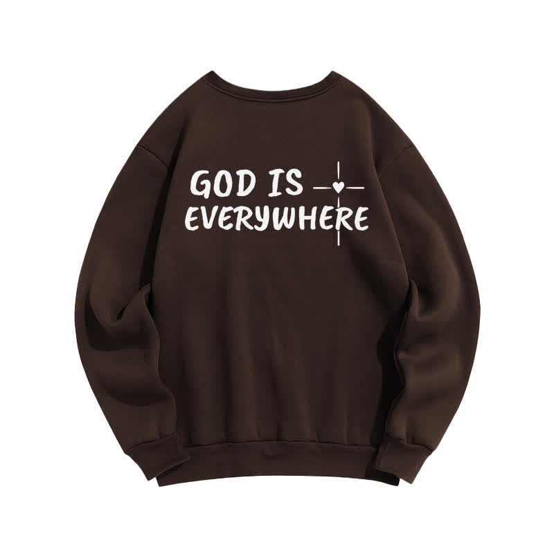 Christianartworkshop God Is Everywhere Oversized Fleece Lined Crewneck Sweatshirt - image 16