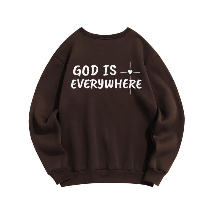 Christianartworkshop God Is Everywhere Oversized Fleece Lined Crewneck Sweatshirt - image 16