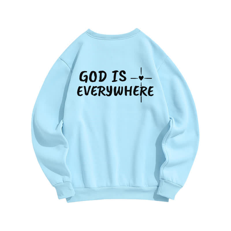 Christianartworkshop God Is Everywhere Oversized Fleece Lined Crewneck Sweatshirt - image 10