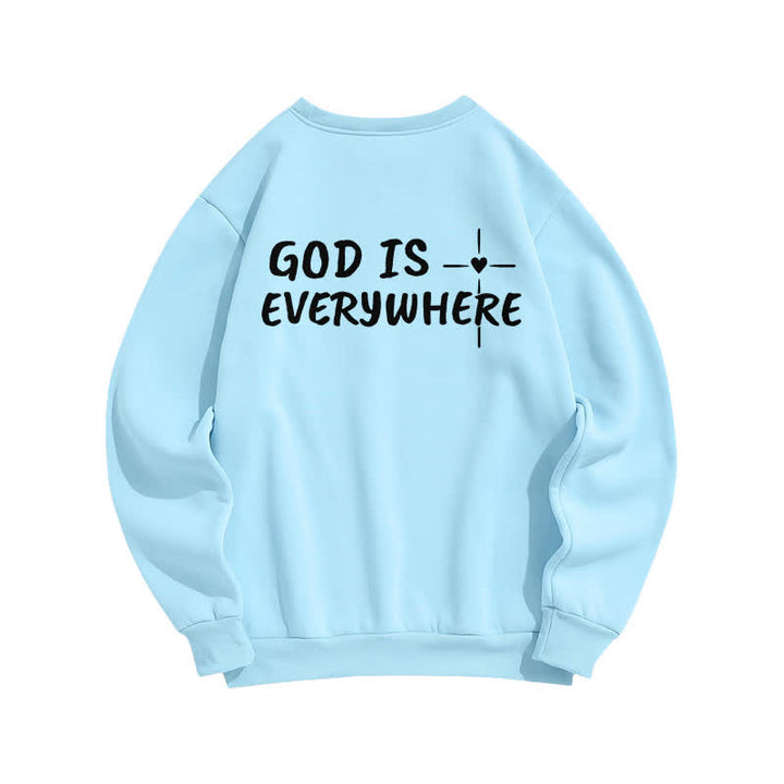 Christianartworkshop God Is Everywhere Oversized Fleece Lined Crewneck Sweatshirt - image 10