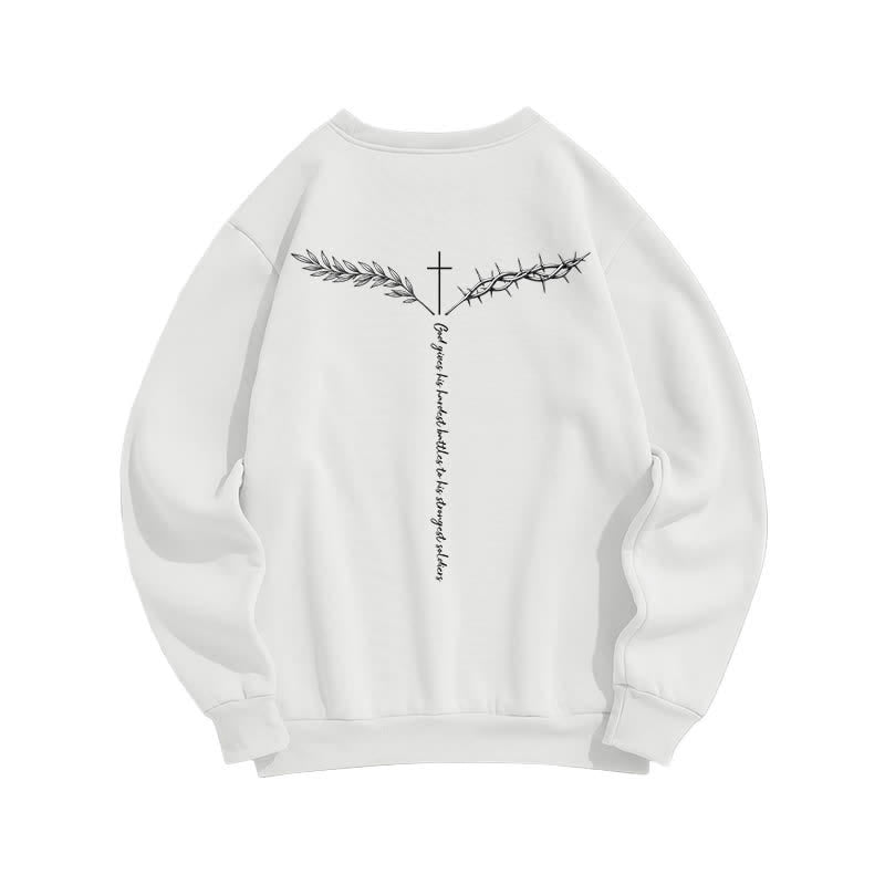 Christianartworkshop Son Of God Thorn Branch Light Blue Crewneck Sweatshirt - image 4