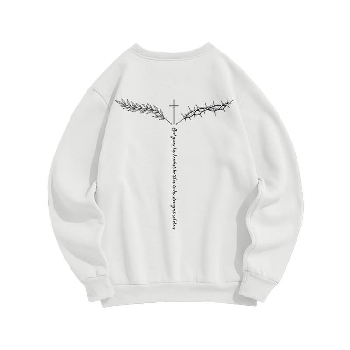 Christianartworkshop Son Of God Thorn Branch Light Blue Crewneck Sweatshirt - image 4