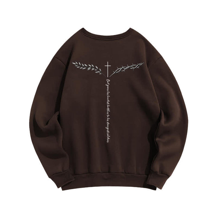 Christianartworkshop Son Of God Thorn Branch Light Blue Crewneck Sweatshirt - image 13
