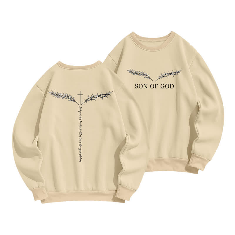 Christianartworkshop Son Of God Thorn Branch Light Blue Crewneck Sweatshirt - Apricot - 2XL - image 9