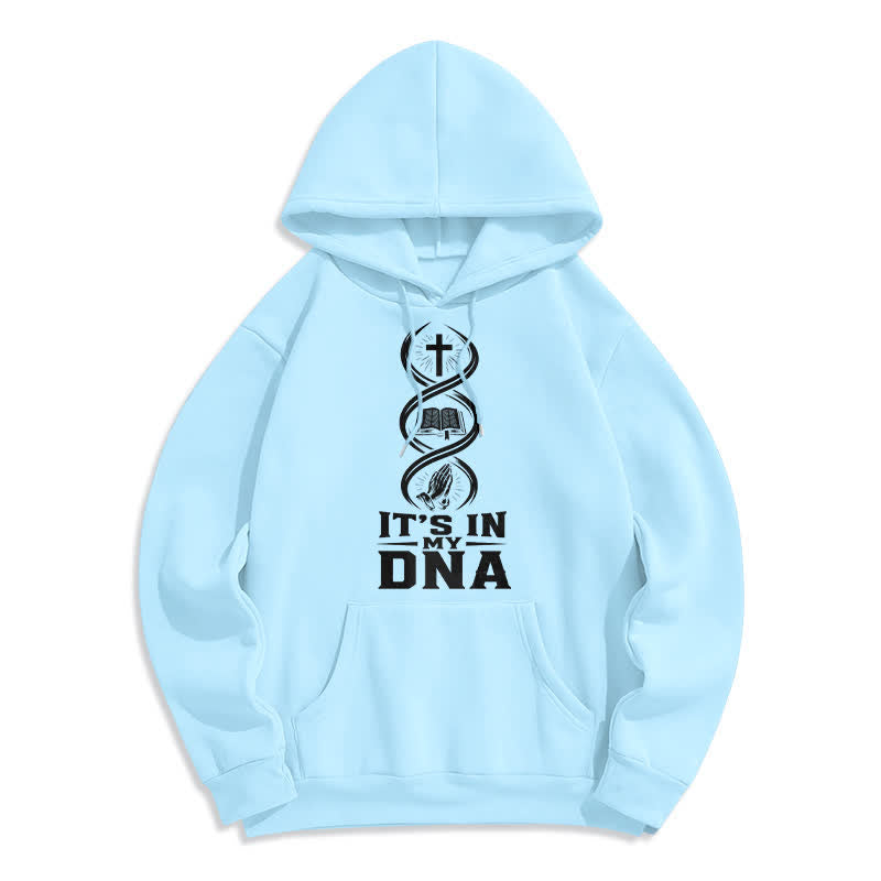 Christianartworkshop It's In My DNA Faith Fleece Pullover Hoodie - Blue - 2XL - image 3