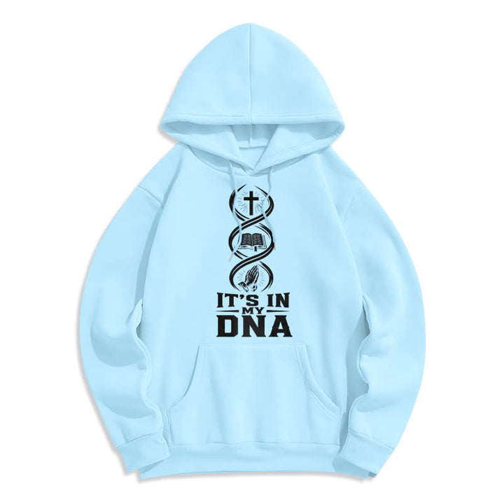 Christianartworkshop It's In My DNA Faith Fleece Pullover Hoodie - Blue - 2XL - image 3