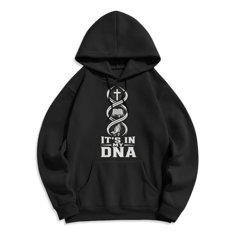 Christianartworkshop It's In My DNA Faith Fleece Pullover Hoodie - Black - 2XL - image 1