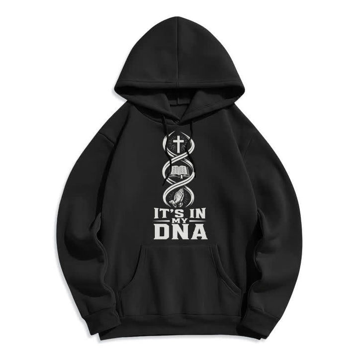 Christianartworkshop It's In My DNA Faith Fleece Pullover Hoodie - Black - 2XL - image 1