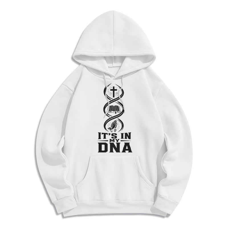 Christianartworkshop It's In My DNA Faith Fleece Pullover Hoodie - White - 2XL - image 2
