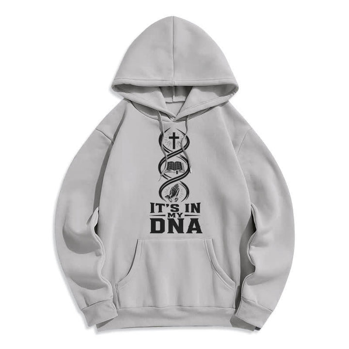Christianartworkshop It's In My DNA Faith Fleece Pullover Hoodie - Grey - 2XL - image 4