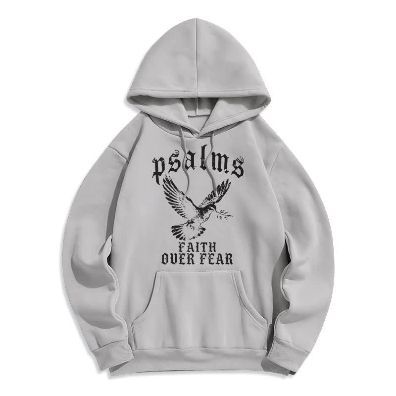 Christianartworkshop Psalms Faith Over Fear Dove Graphic Pullover Hoodie - Grey - 2XL - image 2