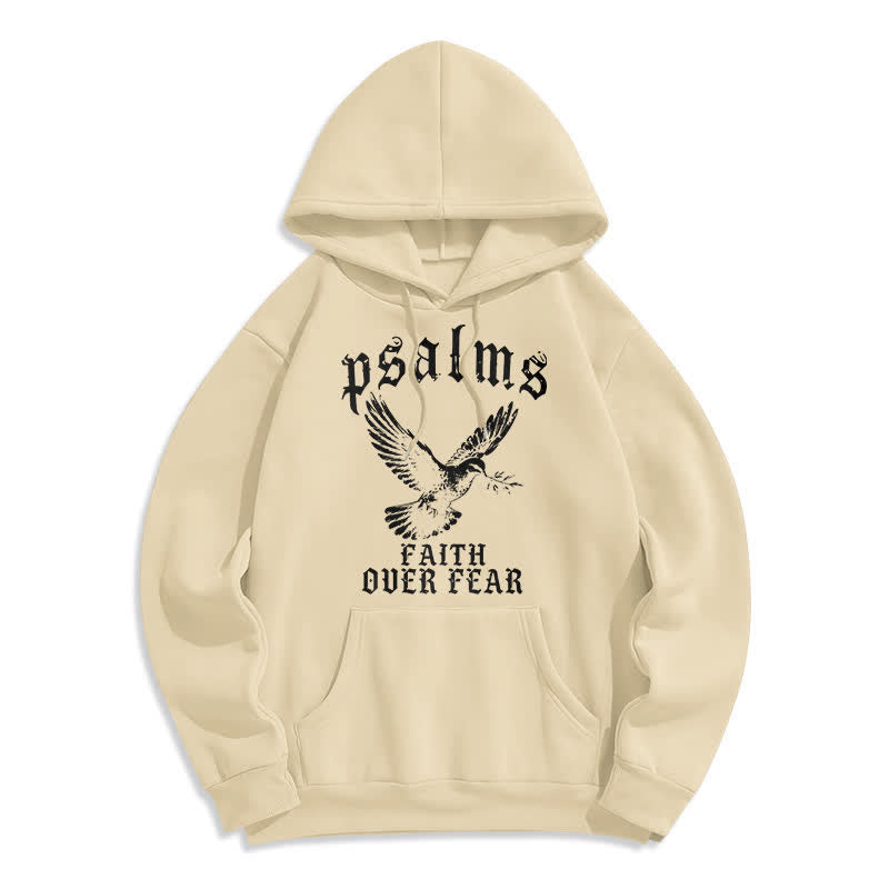 Christianartworkshop Psalms Faith Over Fear Dove Graphic Pullover Hoodie - Apricot - 2XL - image 3