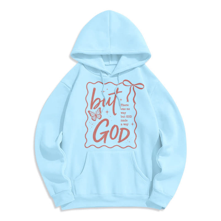 Christianartworkshop But God Butterfly Oversized Fleece Hoodie - Blue - 2XL - image 7