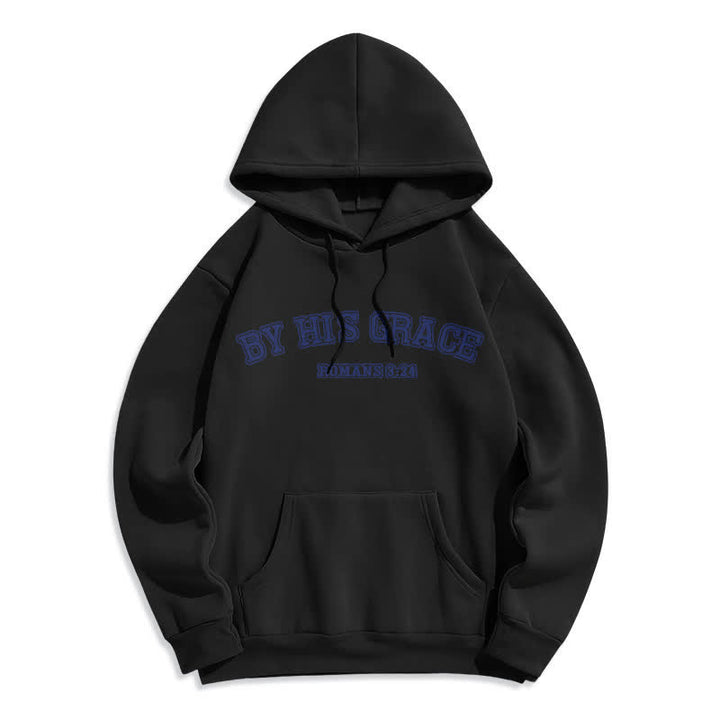 Christianartworkshop By His Grace Romans 8:24 Oversized Pullover Hoodie - Black - 2XL - image 3