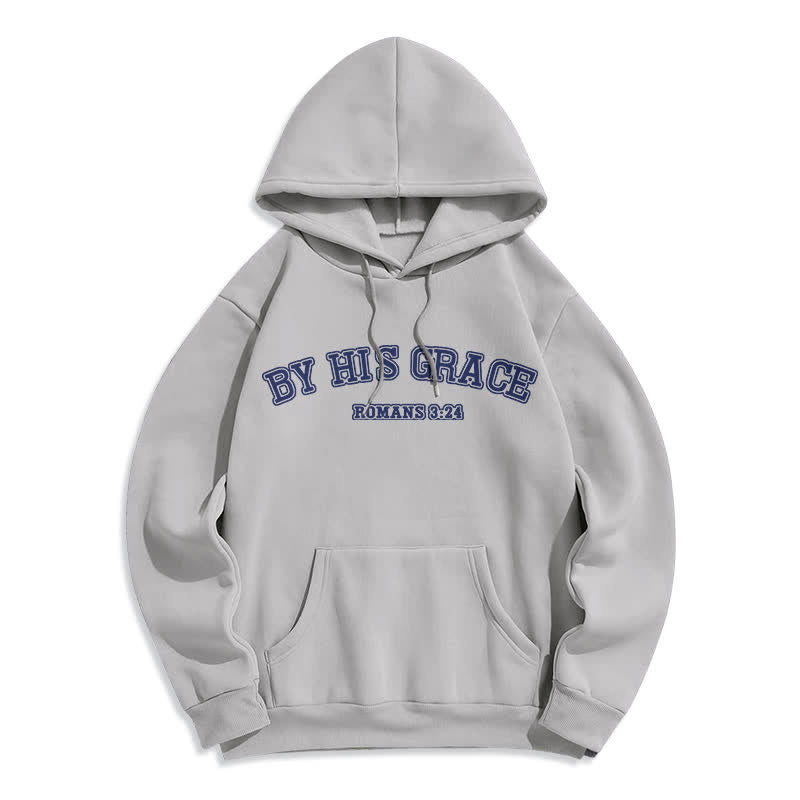 Christianartworkshop By His Grace Romans 8:24 Oversized Pullover Hoodie - Grey - 2XL - image 4