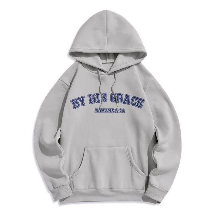 Christianartworkshop By His Grace Romans 8:24 Oversized Pullover Hoodie - Grey - 2XL - image 4