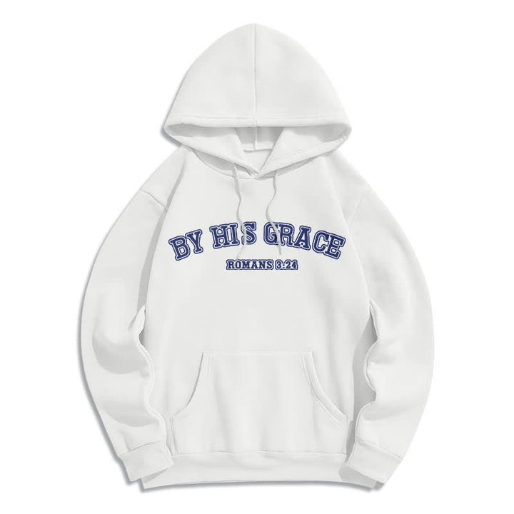 Christianartworkshop By His Grace Romans 8:24 Oversized Pullover Hoodie - White - 2XL - image 2