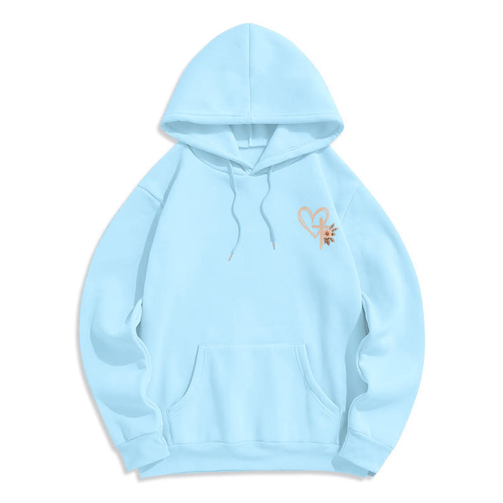 Christianartworkshop Jesus Has My Back Floral Cross White Pullover Hoodie - image 20