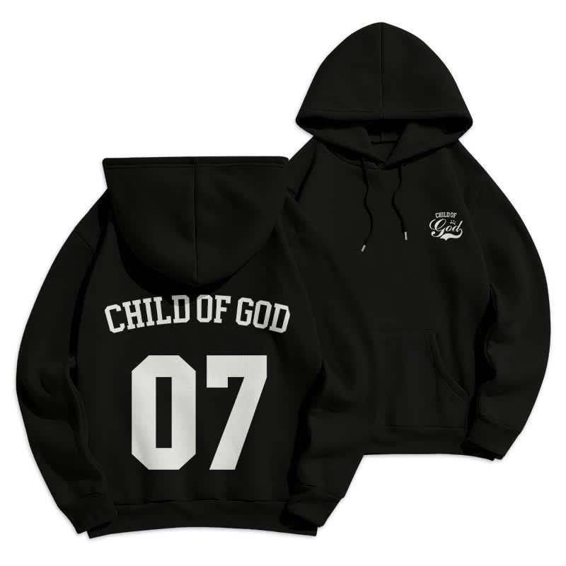 Christianartworkshop Child Of God 07 Street Fleece Pullover Hoodie - Black - 2XL - image 6