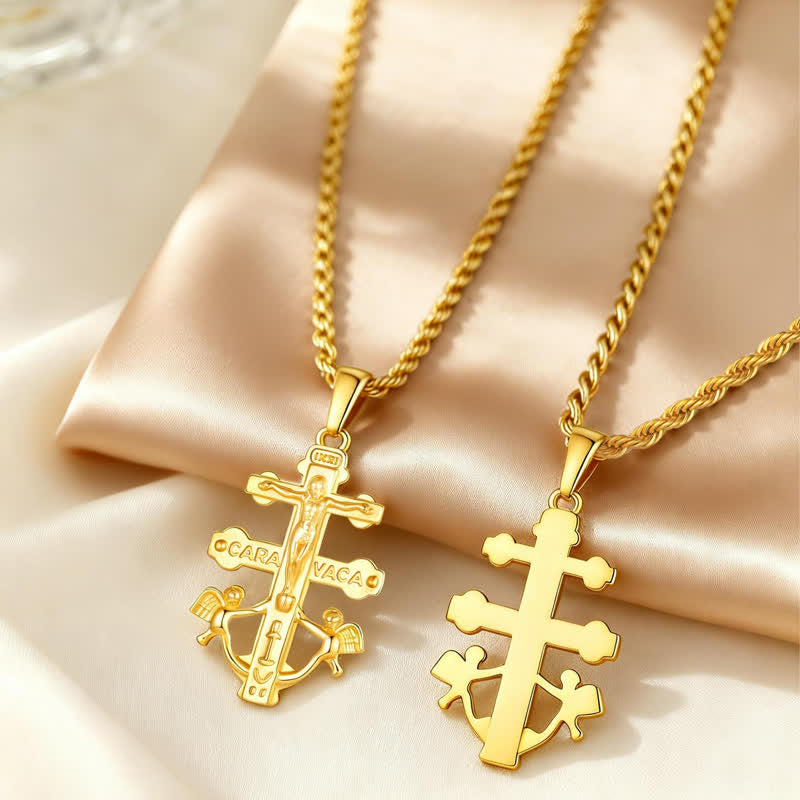 Christianartworkshop Intricate Caravaca Crucifix Rope Chain Necklace: Sign of Abiding Sacred Grace - image 3