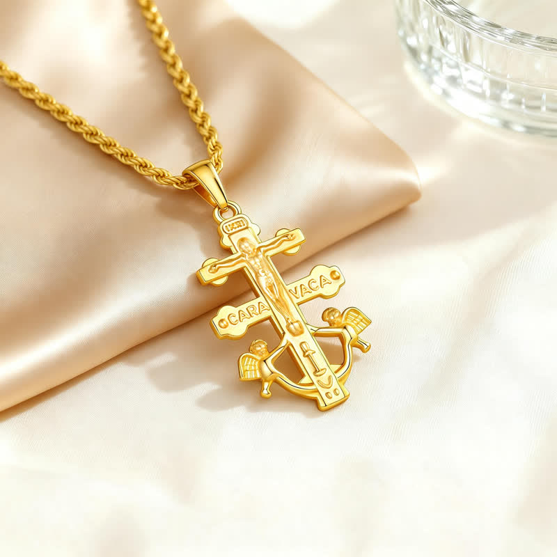 Christianartworkshop Intricate Caravaca Crucifix Rope Chain Necklace: Sign of Abiding Sacred Grace - image 4