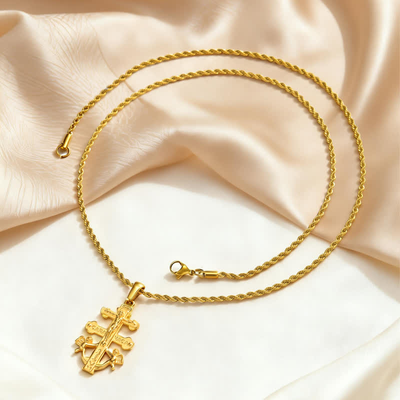 Christianartworkshop Intricate Caravaca Crucifix Rope Chain Necklace: Sign of Abiding Sacred Grace - image 5