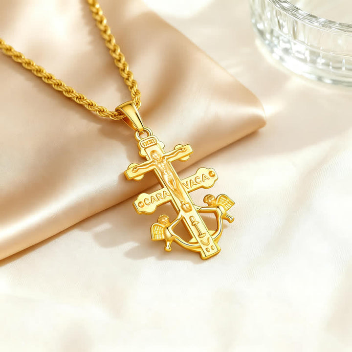Christianartworkshop Intricate Caravaca Crucifix Rope Chain Necklace: Sign of Abiding Sacred Grace - image 4